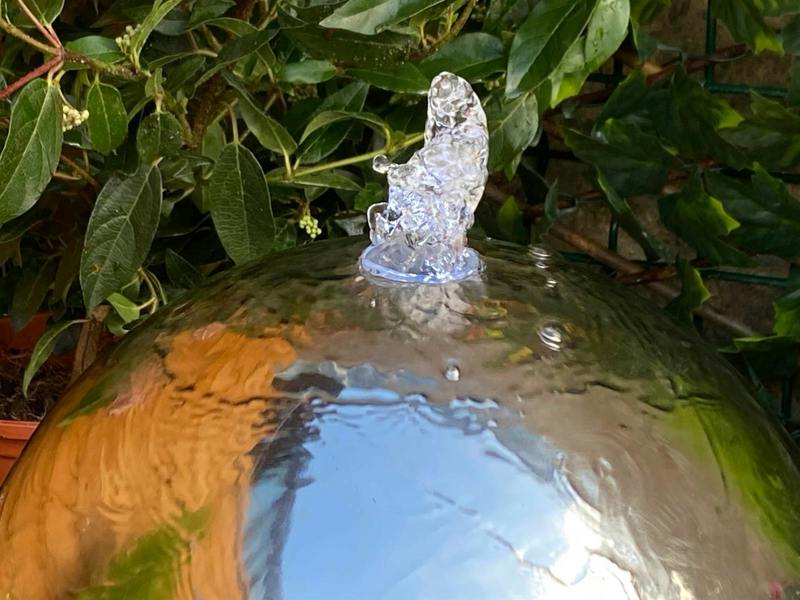 Tranquillity Water Features 30cm Stainless Steel Sphere Modern Metal Water Feature