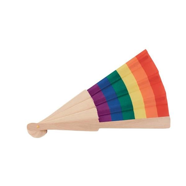 MidOcean Bowfan Rainbow Wooden Handheld Fan - Multicoloured - 