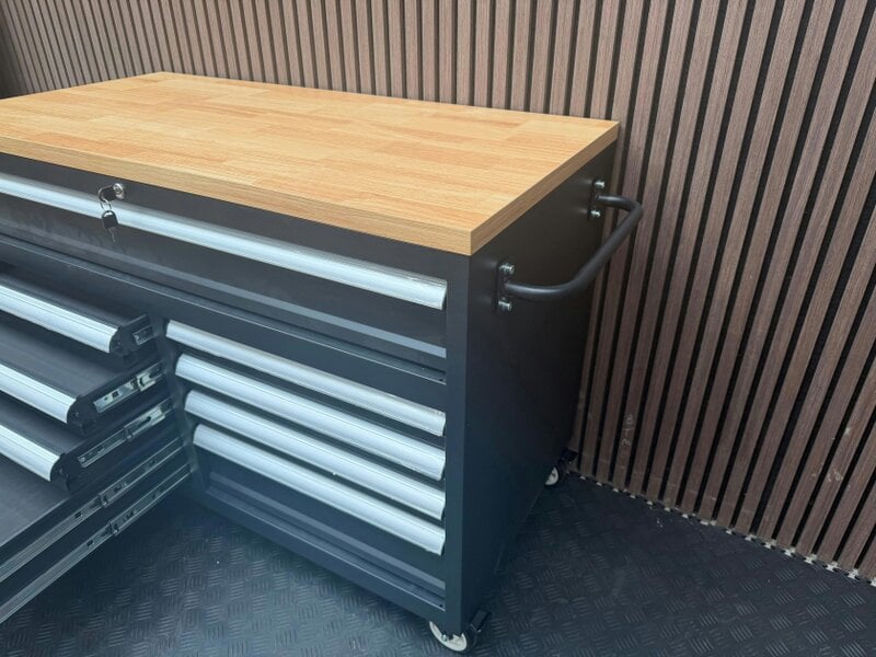 Rock Machinery Rock RT-043 Steel 47" Tool chest with wooden top and drawers