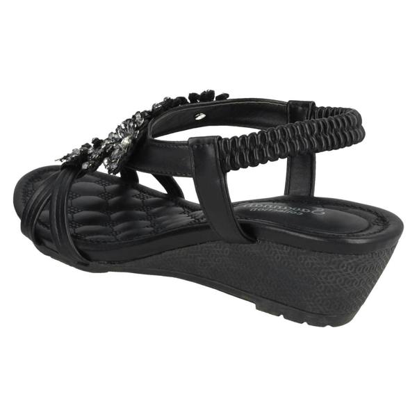 Savannah Ladies Savannah Mid Wedge Strappy Sandals F10792