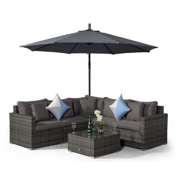 Giardino Havana 5 Seat Outdoor Rattan Corner Sofa Set with Coffee Table