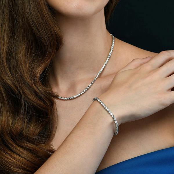 namana 925 Sterling Silver Bezel Set Tennis Bracelet For Women with 3mm Cubic Zirconia
