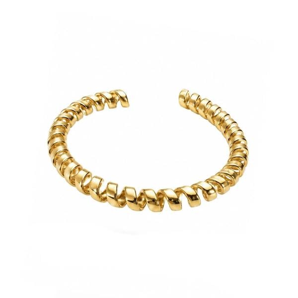 Gold bracelet on a white background