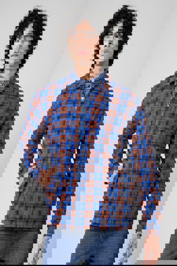 ENORSIA Men's Yarn Dyed Flannel Shacket