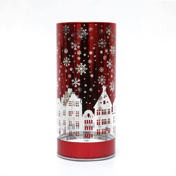 17cm Christmas LED Glass Vase Table Decoration with Warm White Lights and Festive Scene Design image 5