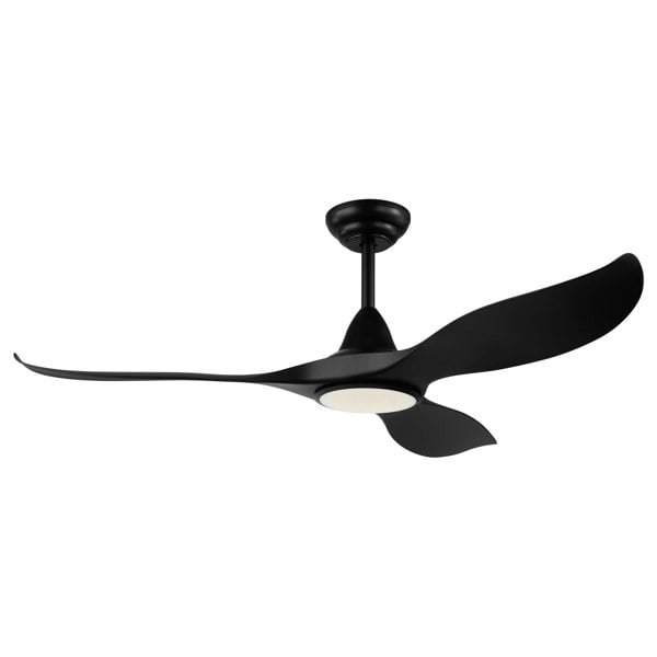 Remote Control Ceiling Fan & Light Matt Black Abs Plastic 15W Built in LED Loops