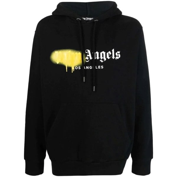 Palm Angels LA Spray Paint Logo Hoodie - Black