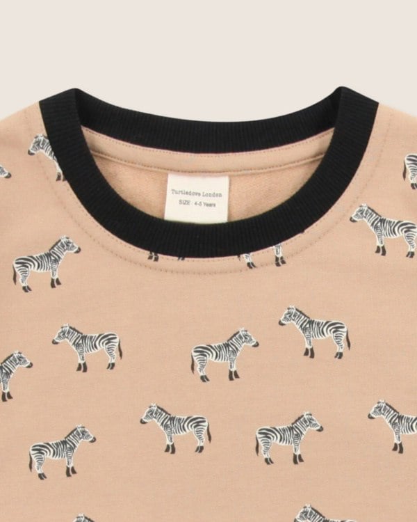 organic cotton Beige Zebra Print Sweatshirt - image 2