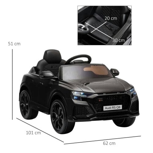 Licensed Audi RS Q8 Electric Ride On Car, with Remote Control, Black