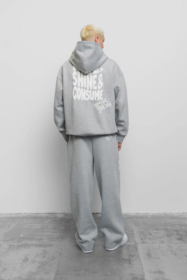 Fresh Couture Fresh Flavours Rise Shine Consume Jogger - Light Grey Marl