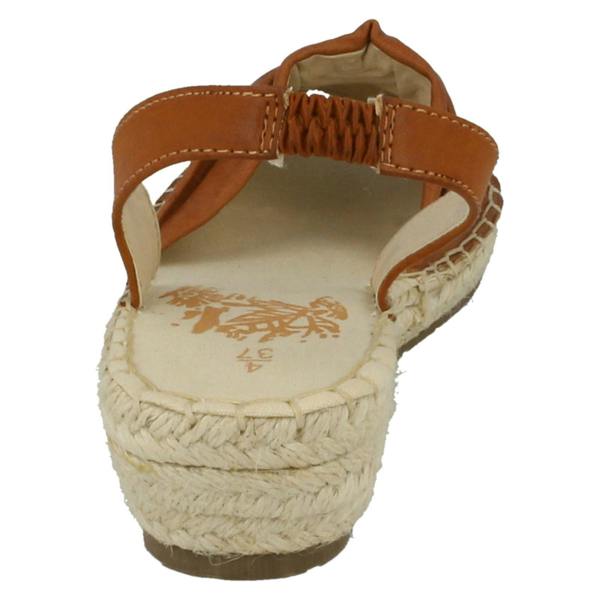 Ladies Flowers Wedge Heel Slingback Ruched Vamp Sandals