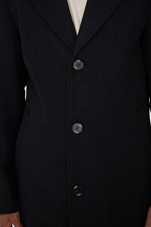 Harry Brown London Josh Wool Melton Overcoat - Navy