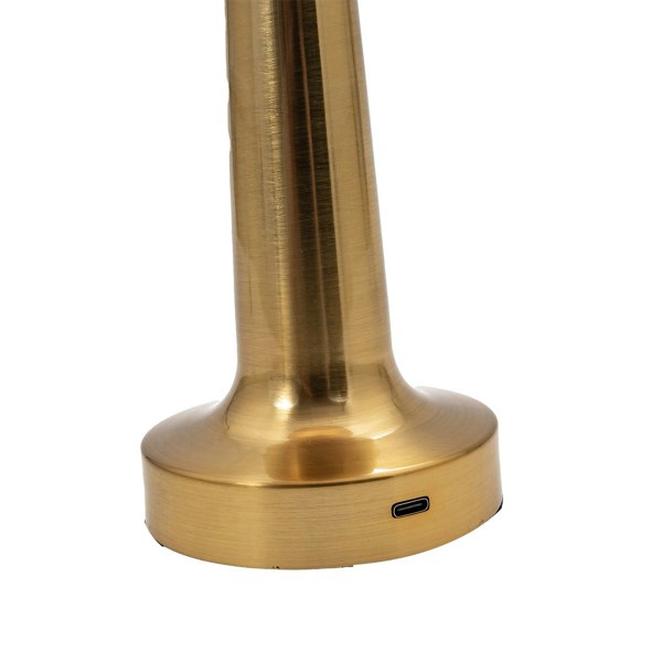 Petite Brushed Satin Gold Rechargeable Battery Touch Dimmable Table Lamp Image 8