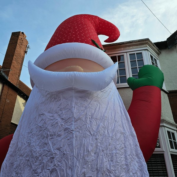 Samuel Alexander Giant: 20ft (6m) Outdoor Inflatable Light up Christmas Gonk with Raised Arm & LEDs