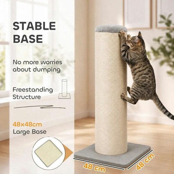 Cat Scratching Post, 76cm Tall Scratch Post for Indoor Kittens, Cat Scratcher with Stable Base