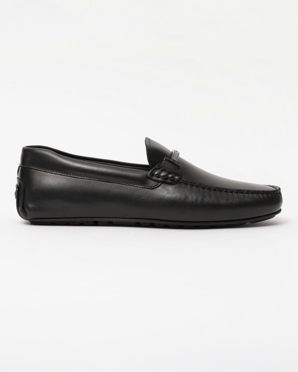BOSS Orange Noel Mens Leather Loafers with Branded Hardware - Black 001