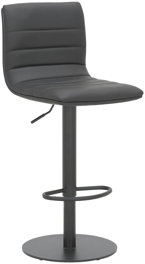 Lamboro Deluxe Aldo Black Bar Stool - Swivel Kitchen Stool with Gas Lift & Footrest