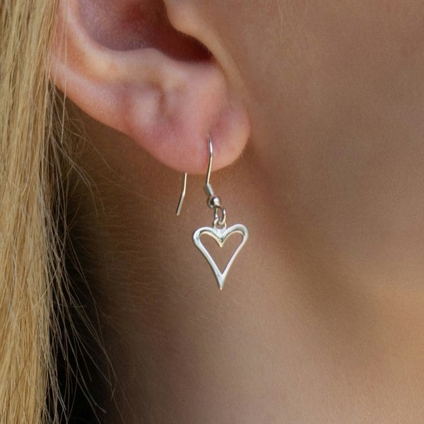 Mylee London Sterling Silver Open Heart Earrings
