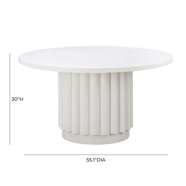 Furniture Edit Kali 55 Inch White Round Dining Table