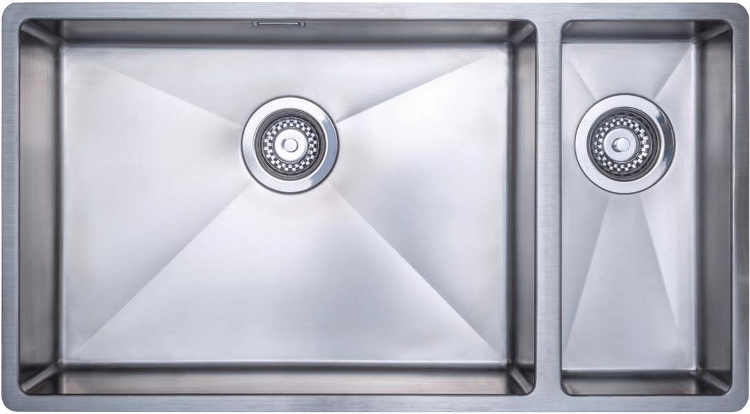 Austen & Co. Como Stainless Steel Extra Large Inset & Undermount 1.5 Bowl Kitchen Sink - Left Hand Main Bowl
