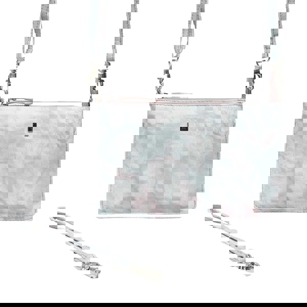 Assots London 'TODD' Blue & Orchid Pink Tie Dye Real Leather Crossbody Wristlet Bag