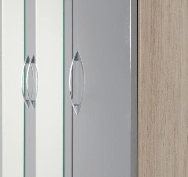 Seconique Nevada 3 Door 2 Drawer Mirrored Wardrobe