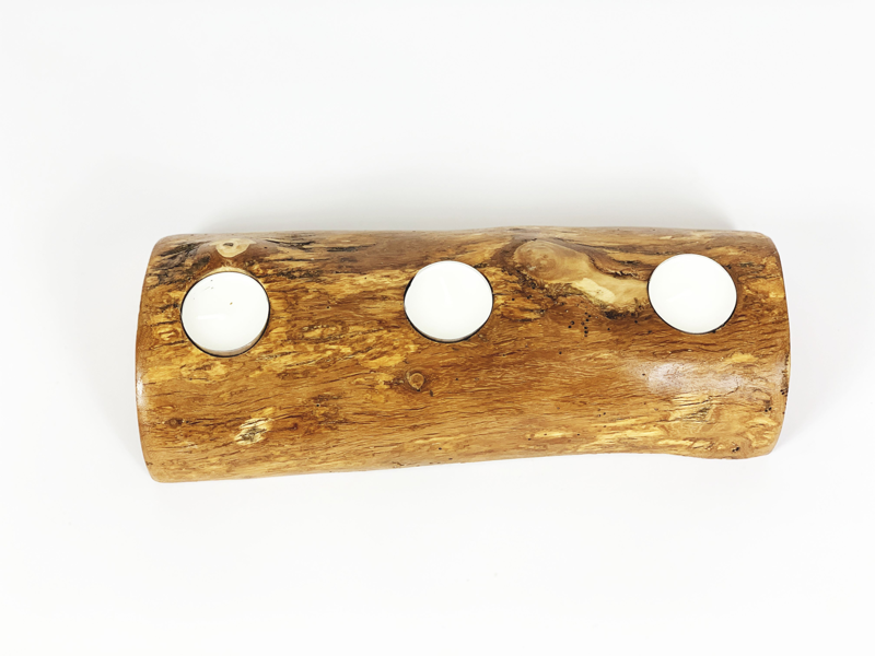 Verano Spanish Ceramics Olive Wood - Rustic Tea Light Log