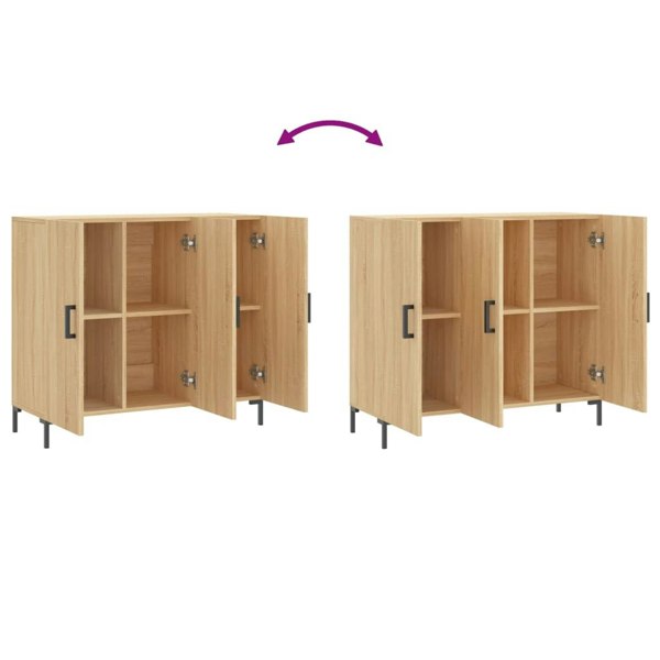 Berkfield Sideboard Sonoma Oak 90x34x80 cm Engineered Wood
