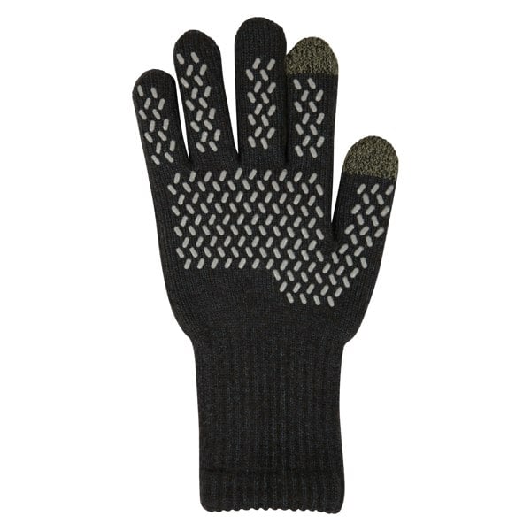 Mountain Warehouse Mens Gripped Waterproof Knitted Winter Gloves - Black