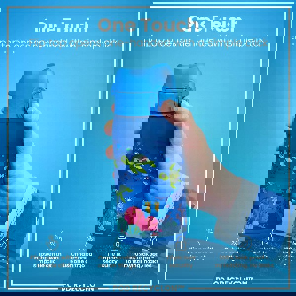 ION8 Leak Proof Kids Water Bottle, Recyclon, Sea Turtle, 350ml (12oz)