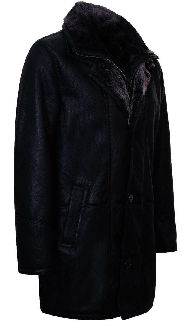 Infinity Leather Mens Warm Shearling Sheepskin Leather Coat-Florence