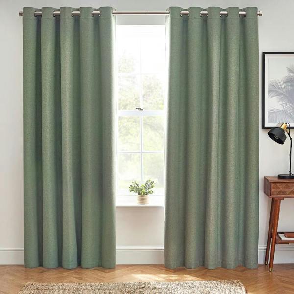 Furn Dawn Eyelet Curtains - Eucalyptus - 