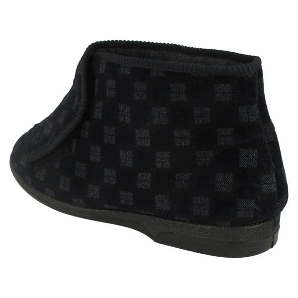 Spot On Mens Balmoral Chequered Pattern Bootee Slippers VB M25