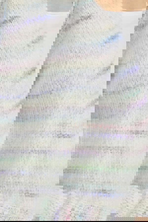 Mudflower Space Dye Stripe Open-Front Knit Cardigan