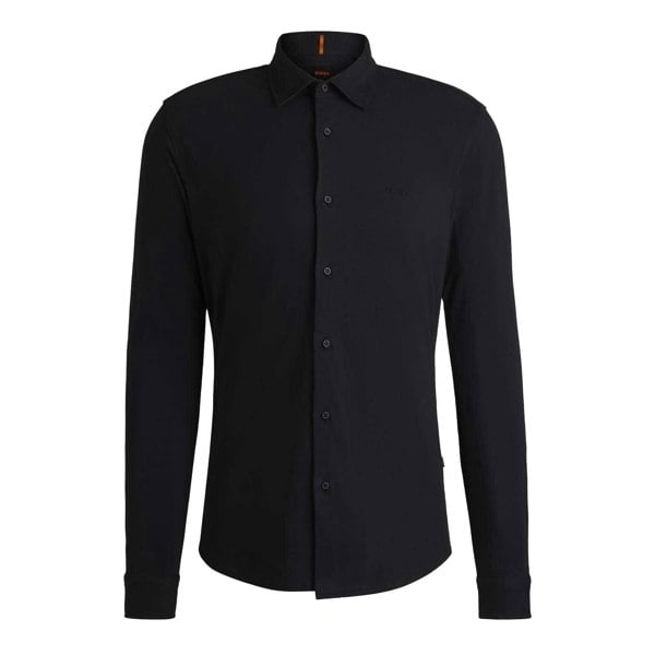 Boss Mens Embroidered Logo Slim Shirt - Black