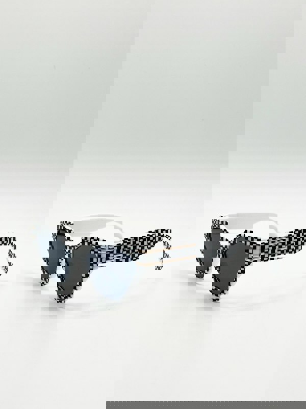 SVNX Angular Sunglasses in Black and White Check