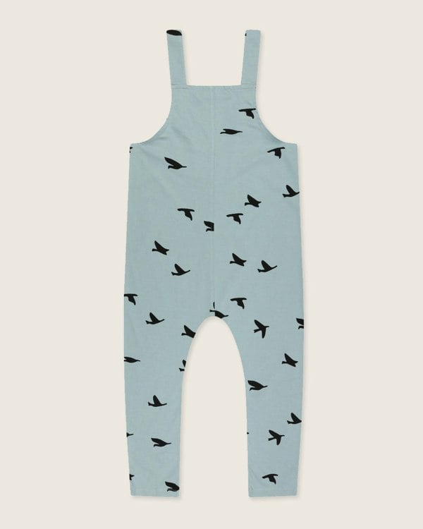organic cotton Blue Flying Bird Print Dungarees - image 5