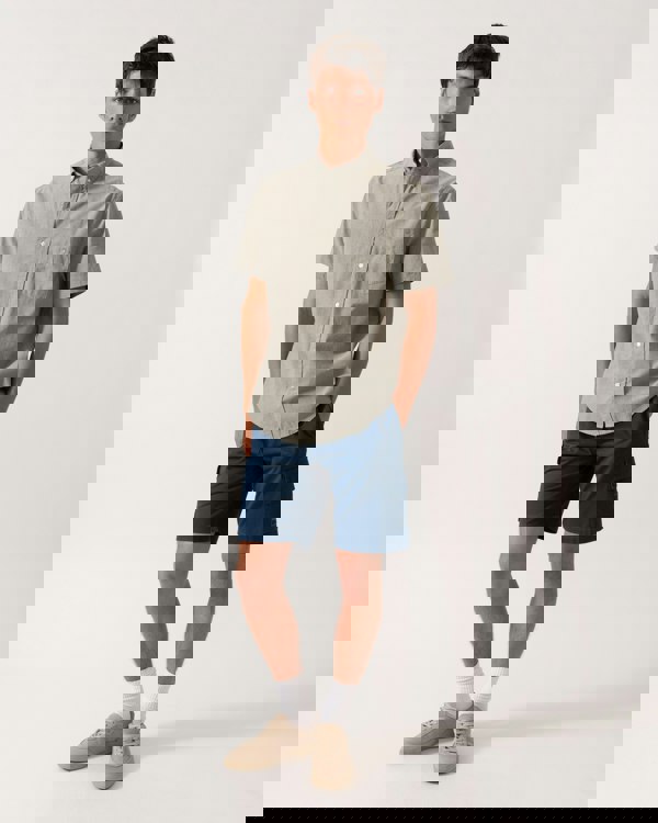 GANT Mens Regular Fit Short Sleeve Poplin Shirt - 303 Moss Green