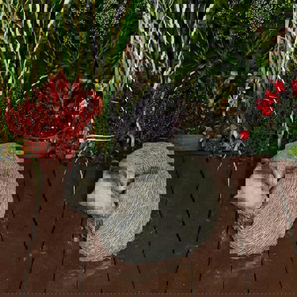 Peaceful Cast Stone Sleeping Badger Garden Statue Animal Garden Ornament 