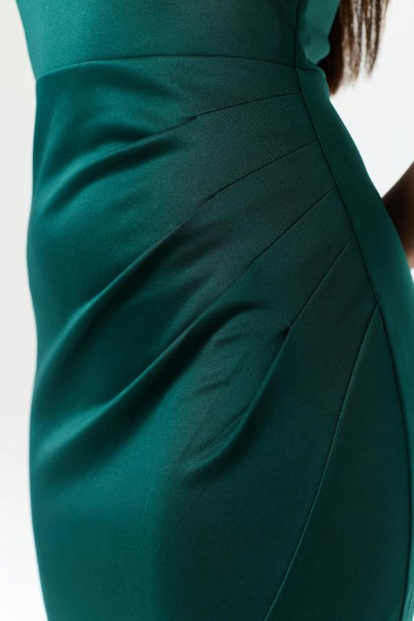 LuvForever Green One Shoulder Side Slit Maxi Dress