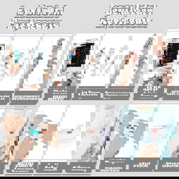 deAO Toys Doctor Kit for Toddlers, Kids Pretend Medical Station Set with Mobile Cart, Height Measuring Rod, Thermometer, Stethoscope