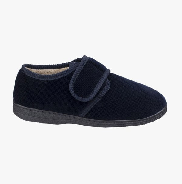 Fleet & Foster SAM Mens Velour Full Slippers Navy