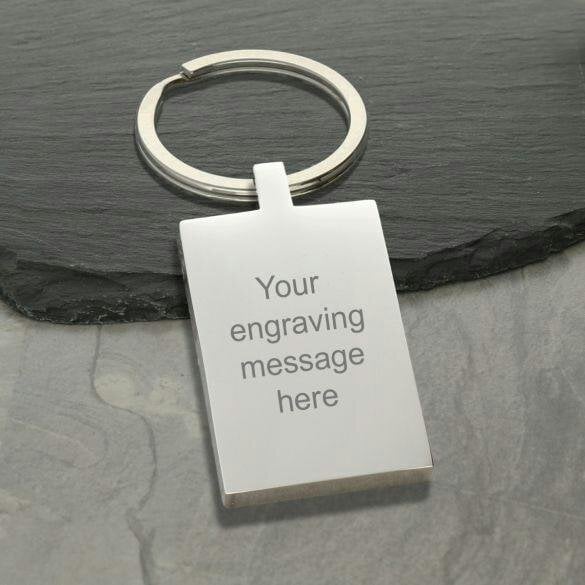 Christopher James of London Mirror Polished Special Date Calendar Rectangle Keyring