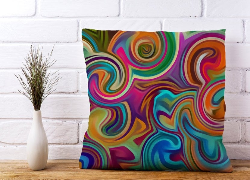 Warren Reed Colourful Wave Pattern Cushions