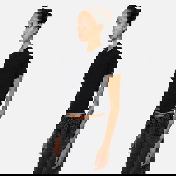 Good For Nothing Black Emblem Baby Tee - Black Image 3