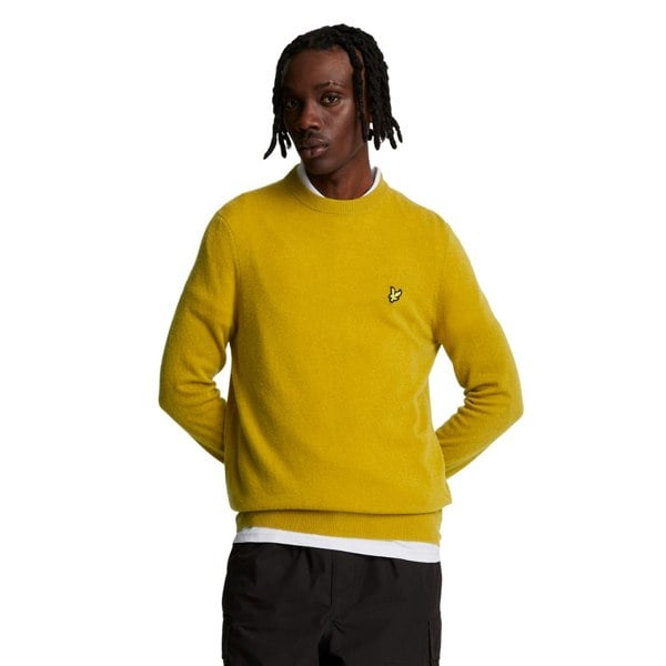 Lyle & Scott Mens Lambswool Blend Crew Neck Long-Sleeved Jumper - Ellaness Gold Marl