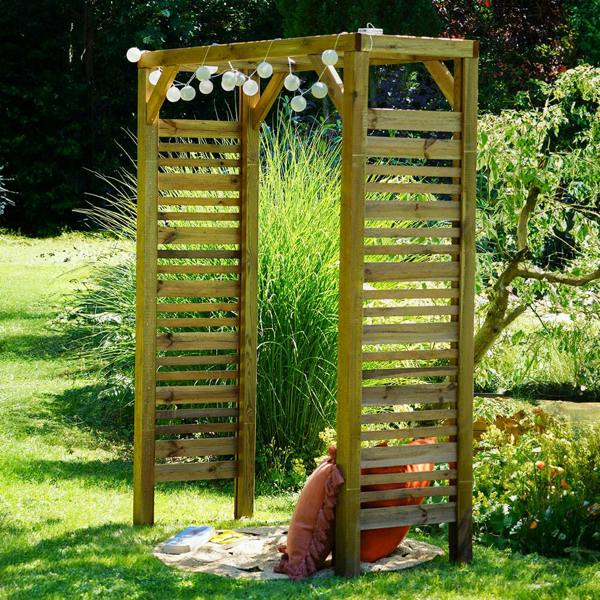 Cerland Ling Z Flat Top Garden Arch 2.14m Pressure Treated Slatted Wooden Arch