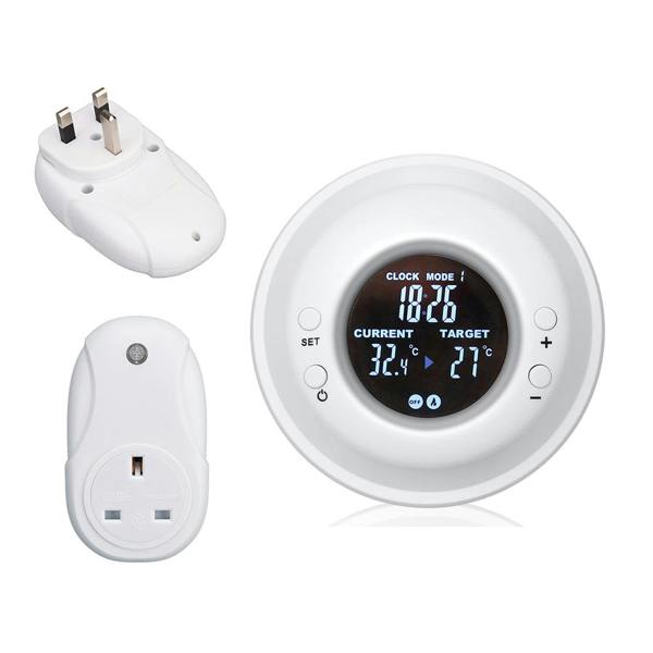ENER-J Thermostat RF Plug Digital Temperature Controller for Infrared Heating Panel with Heating and Cooling Mode. with UK Plug, Max 3680W