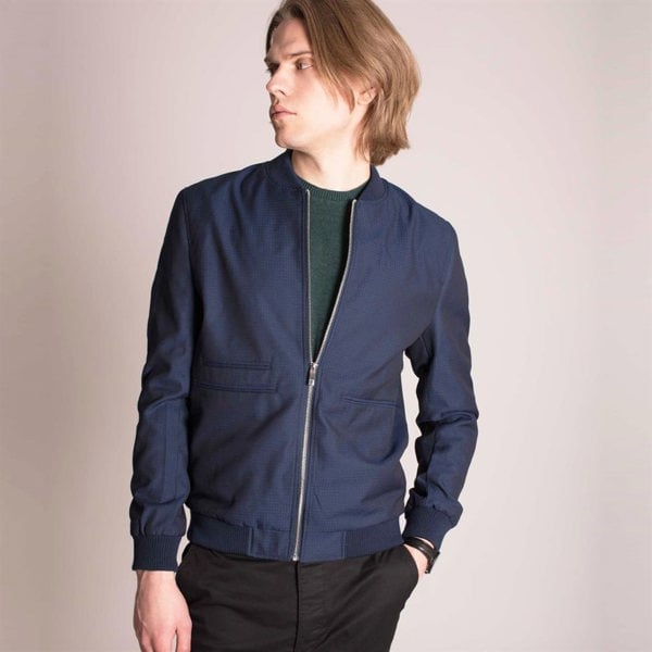 Harry Brown Smart Casual Bomber Jacket - Blue