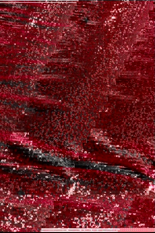 Bandeau Sequin & Velvet Midi Dress - Wine DR3718